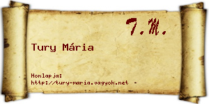 Tury Mária névjegykártya